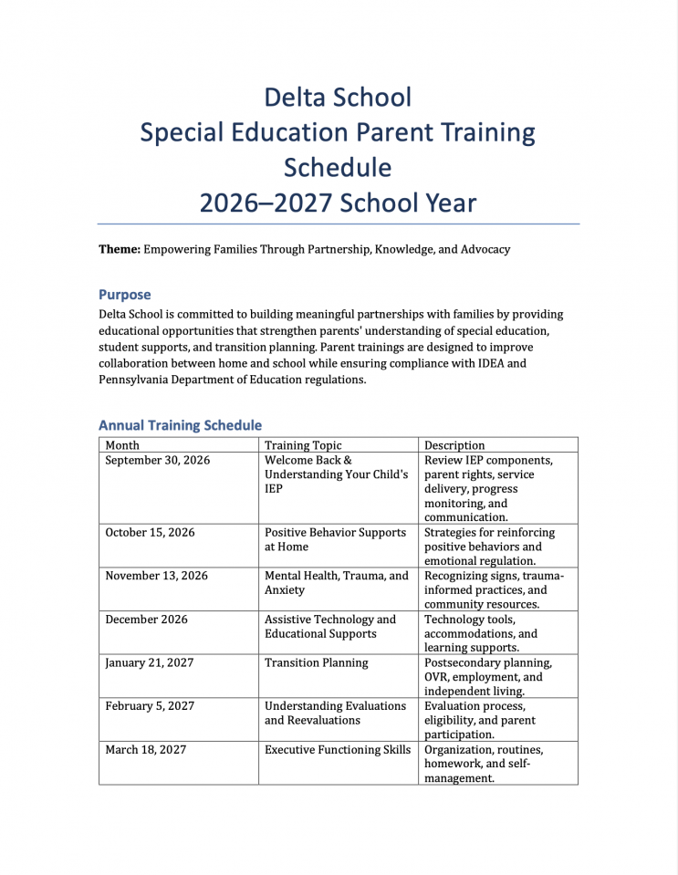 Special Education Parent Training Thumbnail